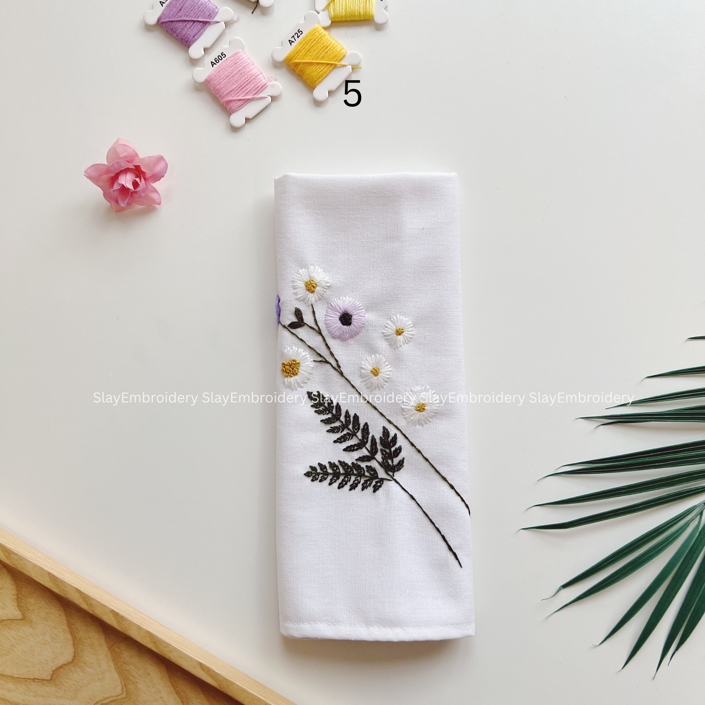 Meadow Muse Embroidered Linen Napkins – Elegant Floral Napkin – Rustic Wedding Table Decor Housewarming Gift, for Her or Hostess