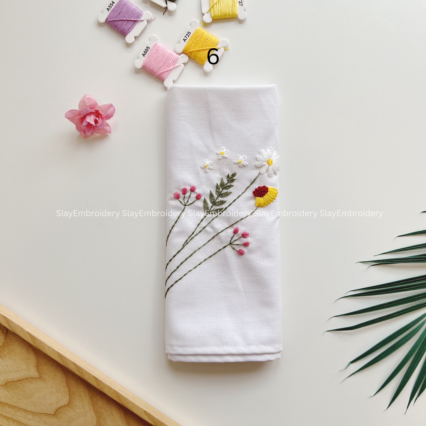 Meadow Muse Embroidered Linen Napkins – Elegant Floral Napkin – Rustic Wedding Table Decor Housewarming Gift, for Her or Hostess