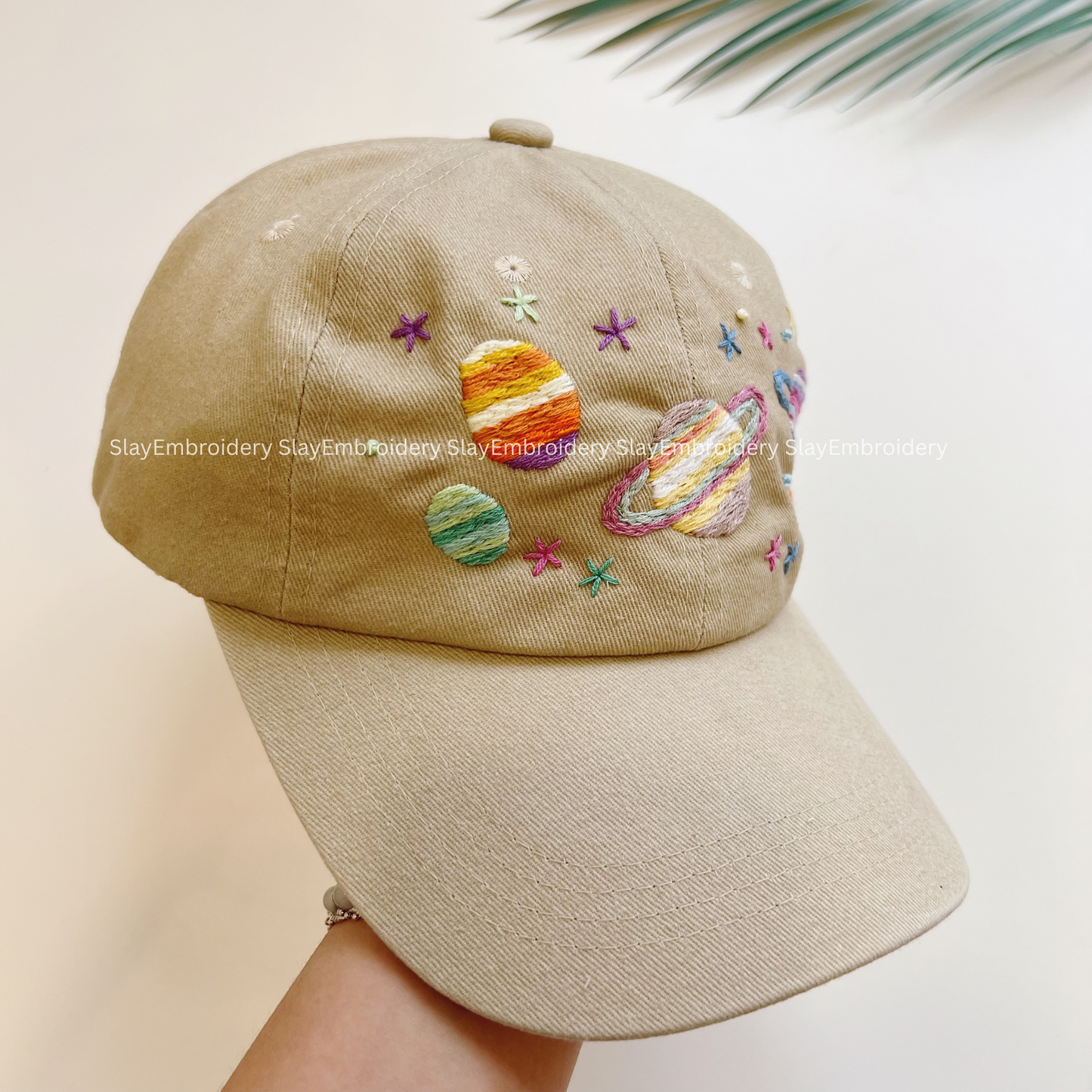 Tiny Universe Summer Hand Embroidery Hat Vintage Hat Washed Baseball Cap