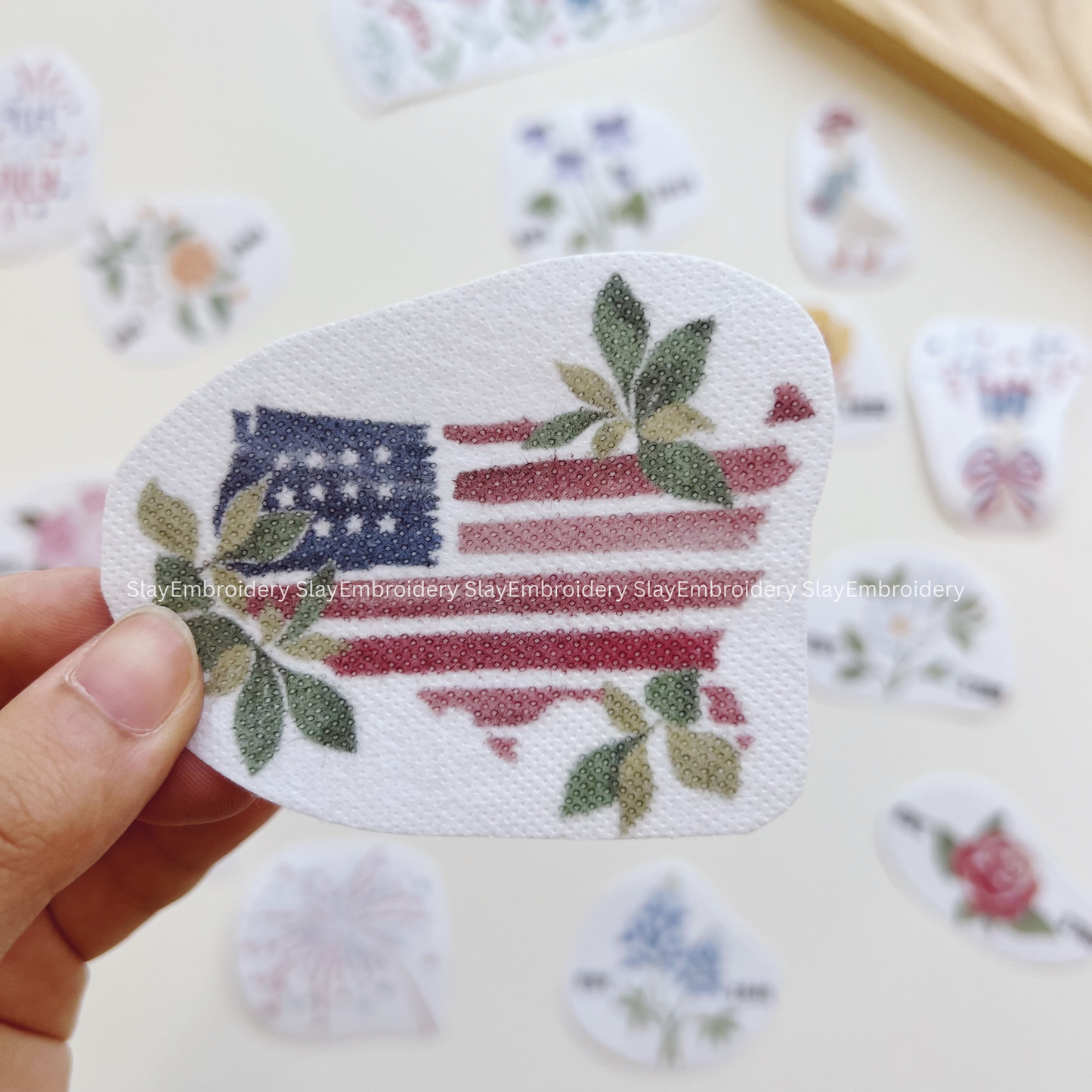 American Flora Embroidery Pattern For Beginner Easy To Use Stick and Stitch