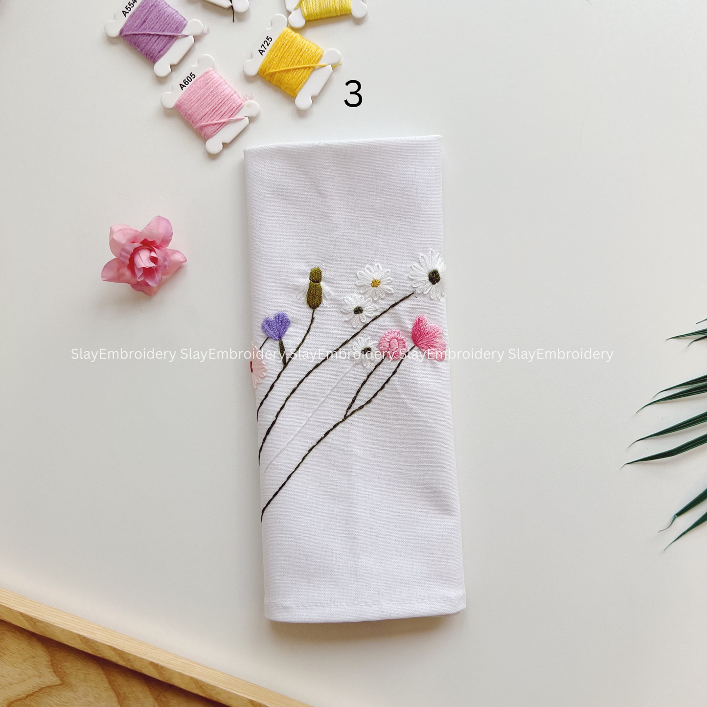 Meadow Muse Embroidered Linen Napkins – Elegant Floral Napkin – Rustic Wedding Table Decor Housewarming Gift, for Her or Hostess
